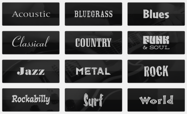 Music genres in Guitar Tricks